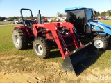 Mahindra 4530 MFWD Tractor, s/n USMN4352: Rollbar, Mahindra 245 Front Loade