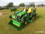 John Deere 1025R Tractor, s/n 1LV1025RKDH110117: Front Loader w/ Bkt., Back