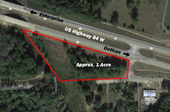 Approx. 1 Acre of Real Estate located on Highway 84 West in Dothan, AL, Par