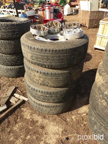 (4) Ford 8-lug Rims and 245/75R17 Tires