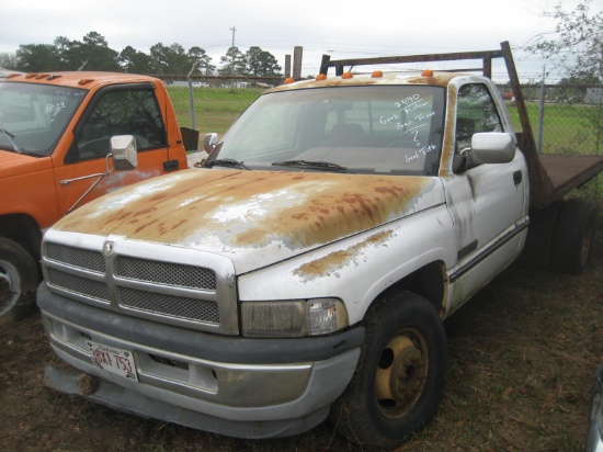 1995 Dodge 3500 Flatbed Truck, s/n 1B7MC36CXSS315892: 182K mi.