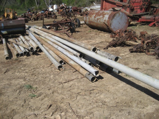 (3) Piles of Aluminum Irrigation Pipe
