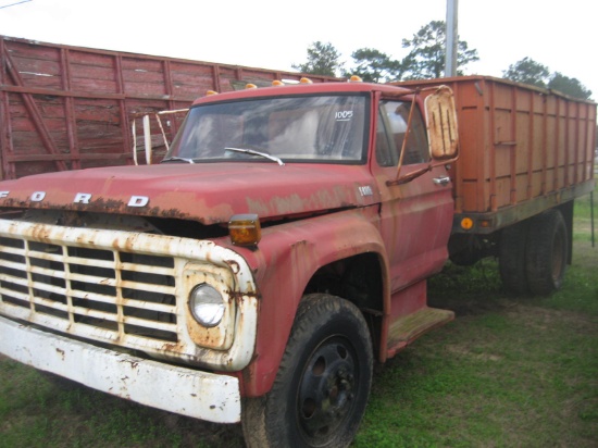 1975 Ford F600 Dump Truck, s/n F61DVV01595: S/A, Gas Eng., 4/2-sp.