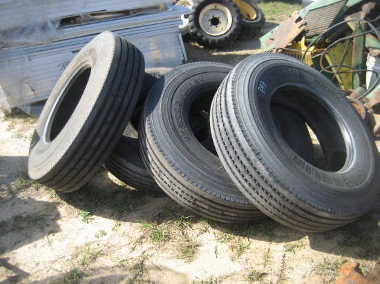 (5) 12R-22.5 Tires