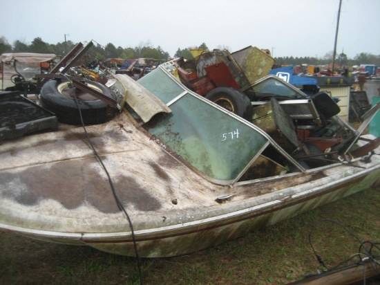 Boat w/ Tractor Parts & Misc. Items