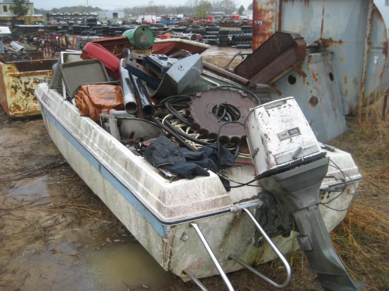 Boat w/ Tarps / Seats / Misc. Tractor Parts