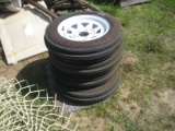 (4) 5.00x15 Wheels/Tires