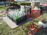 Collection of Old Glass Coke Drink Bottles