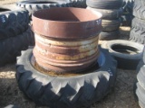 (1) Tractor Tire and (2) Snap On Wheels
