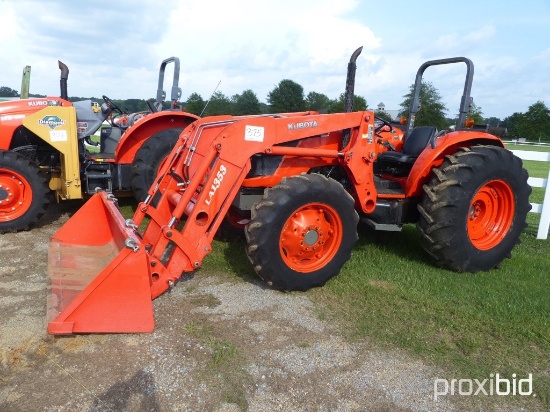 Kubota M9540D MFWD Tractor, s/n 89246: Rollbar, Front Loader, Meter Shows 2