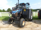 New Holland TS100 Tractor: C/A, Alamo Side Boom Mower, Meter Shows 3341 hrs