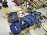 Pallet of Five Misc. Discharge Hoses & Box of Parts