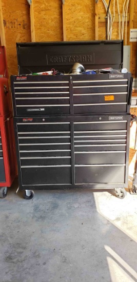 Craftsman Large Black Rolling Tool Box with Tools inside