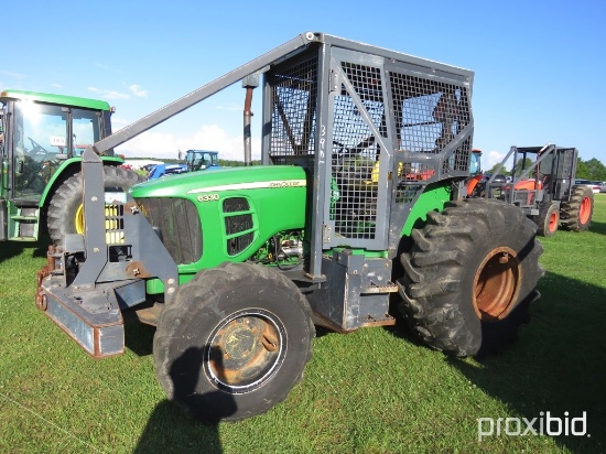 2011 John Deere 6330 MFWD Tractor, s/n 1L06330XHBA671768: Forestry Cage, Sk