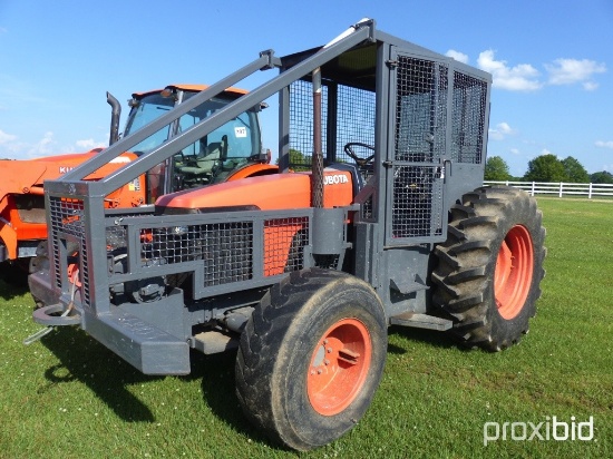 Kubota M105S MFWD Tractor, s/n 53504: Forestry Pkg., Cable Winch, 2 Hyd. Re
