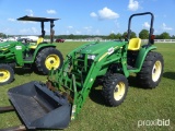 John Deere 4720 MFWD Tractor, s/n H370972: Loader w/ Forks, Hydrostat, 58hp