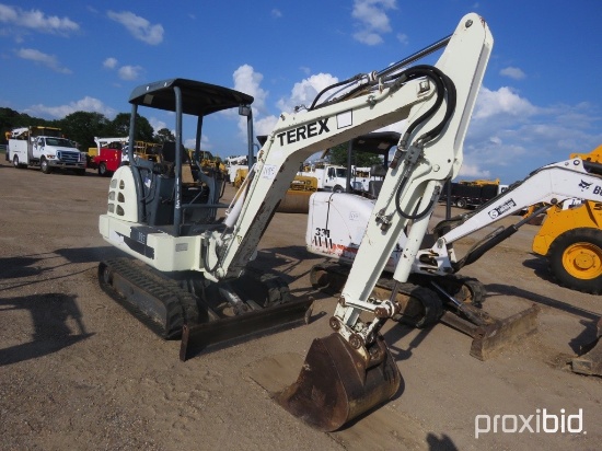 2003 Terex HR16 Mini Excavator, s/n 3683: 4-post Canopy, Blade, Meter Shows