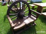 Teak Wagon Wheel Bench