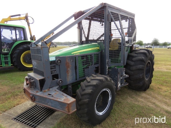 John Deere 6330 MFWD Tractor, s/n L06330AG35926: Forestry Cage, Skid Plate,