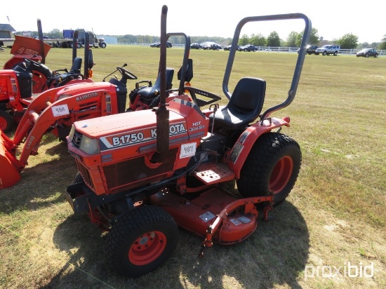 Kubota B1750HSD MFWD Tractor, s/n 66853: w/ 60" Belly Mower, Hydrostatic, M