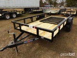 2020 Double A 77x14 Trailer, s/n 1UFBU1413LT003722 (Has MSO): S/A, 6000 lb.