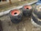 (4) Solid Skid Steer Tires and Rims for Case