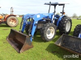 New Holland TN75 MFWD Tractor, s/n 001253070: Woods 1027 Loader w/ Bkt., Ca