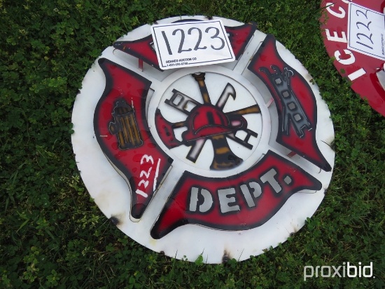 Round Fire Department Sign