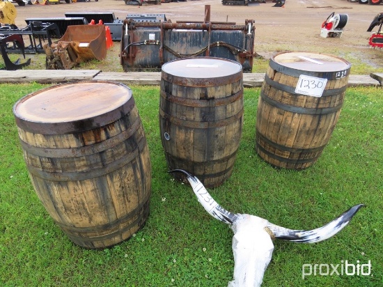 (3) Whiskey Barrels
