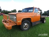 1981 Chevy K30 Flatbed Truck, s/n 1GBHK34M5B8114700: 1-ton, Gas Eng., 4-sp.