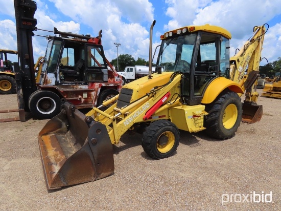 2005 New Holland LB75B 4WD Extendahoe, s/n 031054195: Encl. Cab, 4-in-1 Loa