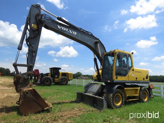 2004 Volvo EW200 Rubber-tired Excavator, s/n 876105: C/A, 9' Stick, 60" Cle