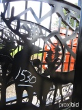 Unused 2020 Greatbear 14' Bi-parting Wrought Iron Gate: Deer Artwork
