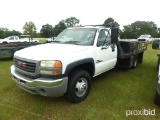 2007 GMC Sierra 3500HD Flatbed Truck, s/n 1GDJC34D87E185725: Duramax, Allis