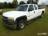 2002 Chevy 2500HD 4WD Pickup, s/n 1GCHK29U42E229818 (Title Delay): Ext. Cab