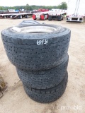 (3) Tires and Rims for Truck Tractor