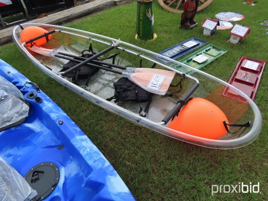 Clear Canoe w/ Life Vest