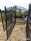 Unused 2020 Greatbear 14' Bi-Parting Wrought Iron Gate: Deer Artwork