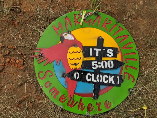 It's 5 Oclock Somewhere Round Metal Sign