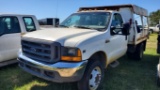 1999 Ford F450 Standard Cab, White, with vice, air compressor, welder, Vin
