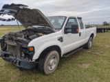 2007 Ford F250 XLT, White, 4WD, Vin - 1FTNX20588EB24329, Wrecked