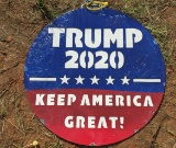Round Metal Trump Sign