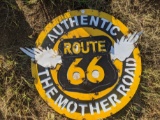 Round Metal Route 66 Sign