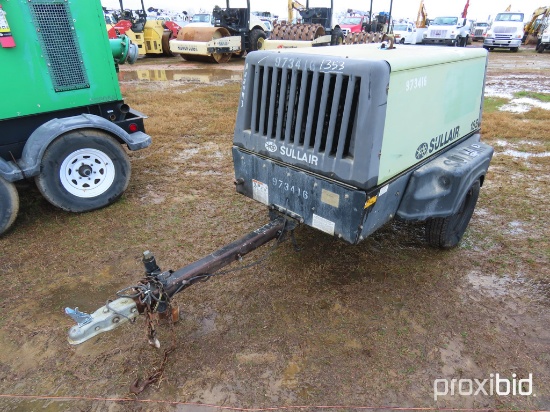 Sullair 185 Air Compressor, s/n 200704280086: Pull-behind, JD Diesel Eng.,