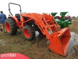 2016 Kubota L4701DT MFWD Tractor, s/n 51828: Kubota LA765 Loader, 338 hrs,