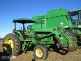 John Deere 6300 Tractor, s/n L06300F145844: 620 Front Loader w/ Hay Fork, 5