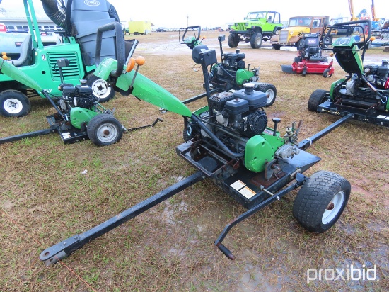 John Deere 220B Reel Mower, s/n 804340 w/ Trailer: ID 43259