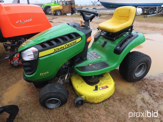 John Deere D105 Riding Mower: As Is, ID 30219