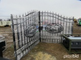 Unused 2020 14' Bi-parting Iron Gate: Deer Artwork, No Posts, ID 42815