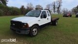 2007 Ford F350 Flatbed Truck, s/n 1FDWX36P97EA84436: Ext. Cab, Diesel, Auto